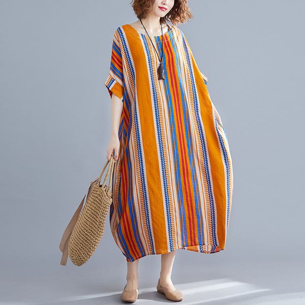 johnature summer dress casual loose striped women clothes pockets o-neck short sleeve mid-calf length ladies dresses 210521, Black;gray
johnature summer dress casual loose striped women clothes pockets o-neck short sleeve mid-calf length ladies dresses 210521, Black;gray