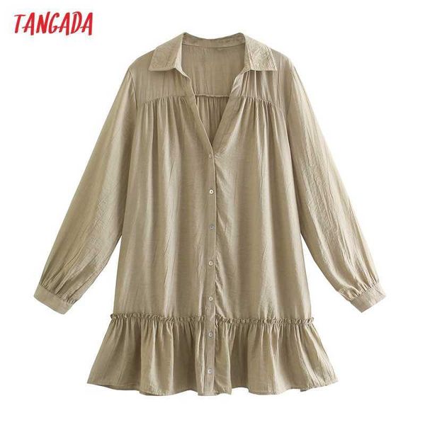 tangada fashion women solid shirt dress arrival long sleeve ladies ruffles mini dress vestidos 5z142 210609, Black;gray
tangada fashion women solid shirt dress arrival long sleeve ladies ruffles mini dress vestidos 5z142 210609, Black;gray