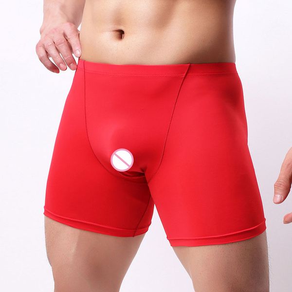 men 3d plus size ice silk smooth solid big u convex pouch half-length boxers long leg underpants boxer jocks gay wear f14, Black;white
men 3d plus size ice silk smooth solid big u convex pouch half-length boxers long leg underpants boxer jocks gay wear f14, Black;white