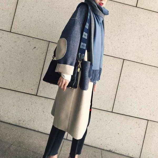 women's wool & blends women coats warm spring autumn cotton overcoat casual a-line loose long jackets fashion open stitch female windbr, Black
women's wool & blends women coats warm spring autumn cotton overcoat casual a-line loose long jackets fashion open stitch female windbr, Black
