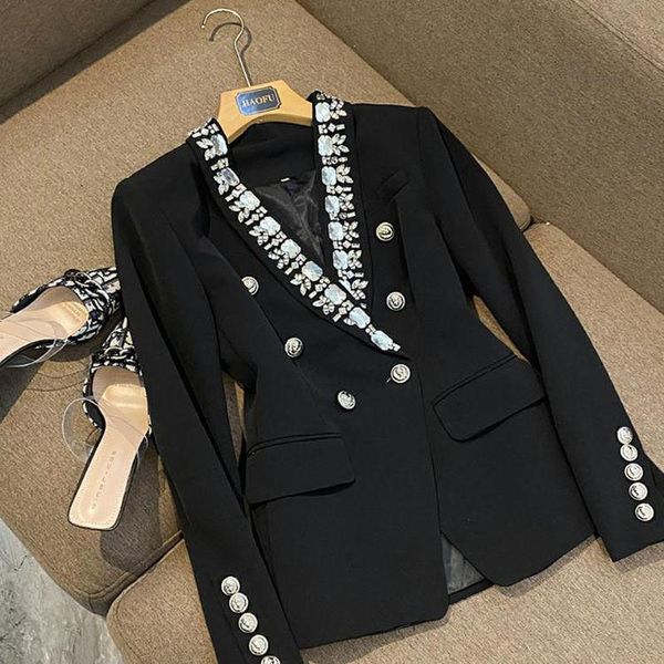 women's suits & blazers vintage women blazer 2022 fashion double breasted tweed coat long sleeve pockets female outerwear chic, White;black
women's suits & blazers vintage women blazer 2022 fashion double breasted tweed coat long sleeve pockets female outerwear chic, White;black