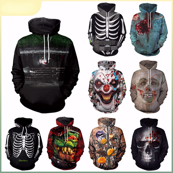 halloween costumes new style selling horror 3d digital printing pullover hooded sweater in europe and america, Black
halloween costumes new style selling horror 3d digital printing pullover hooded sweater in europe and america, Black
