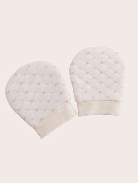 baby geometric pattern gloves she, White