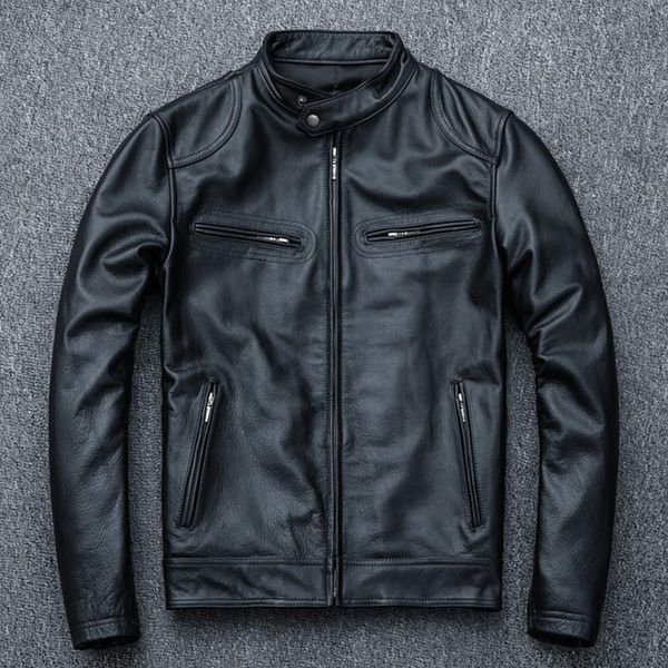 men's leather & faux spring motorcycle genuine jacket men cowhide slim short coat moto natural calf skin clothes size s-5xl, Black
men's leather & faux spring motorcycle genuine jacket men cowhide slim short coat moto natural calf skin clothes size s-5xl, Black