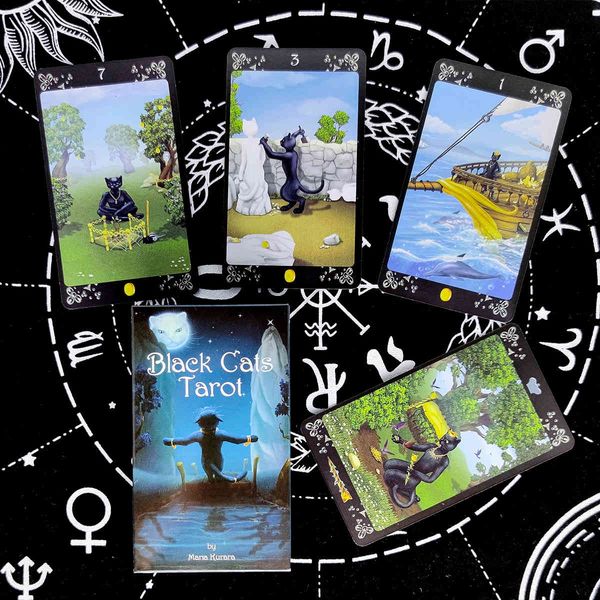 black cats tarot cards prophecy divination deck english version entertainment board game 78 sheets/box
black cats tarot cards prophecy divination deck english version entertainment board game 78 sheets/box