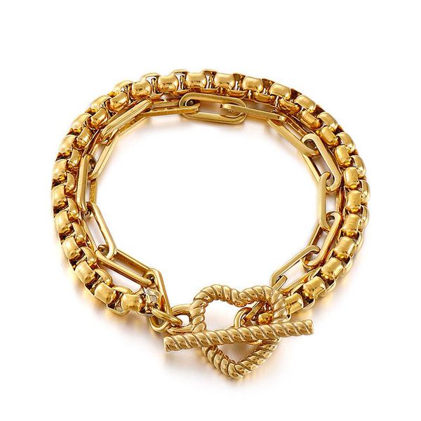 charm bracelets couple pendants titanium steel gold bracelet women's stainless double layer love friend gift, Golden;silver
charm bracelets couple pendants titanium steel gold bracelet women's stainless double layer love friend gift, Golden;silver