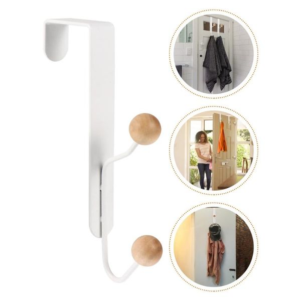 2pcs multipurpose hat hooks clothes durable towel metal hook (white) & rails
