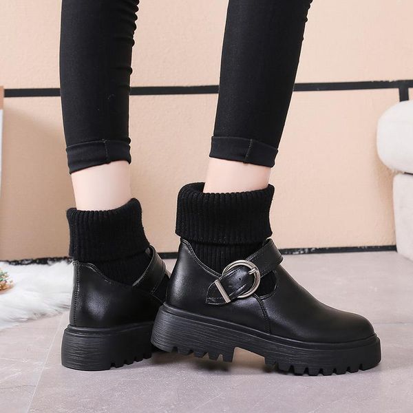 boots fashion outdoor buckle round head ankle women solid color flat shoes woman set of feet winter season keep warm, Black
boots fashion outdoor buckle round head ankle women solid color flat shoes woman set of feet winter season keep warm, Black