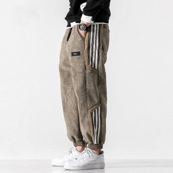 men's pants winter korean style hip hop thick casual harem streetwear fashion sweatpants kpop joggers men harajuku striped jogging, Black
men's pants winter korean style hip hop thick casual harem streetwear fashion sweatpants kpop joggers men harajuku striped jogging, Black