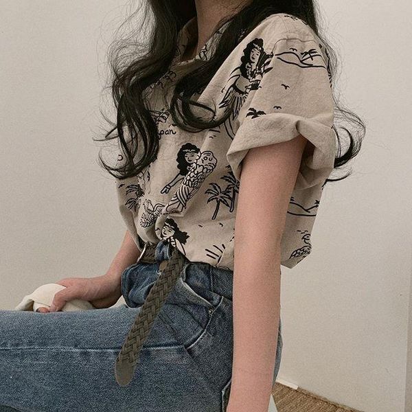 korean shirts 2021 summer short sleeve and blouses funny print vintage women blouse loose casual student blusas femme shirt women's &, White
korean shirts 2021 summer short sleeve and blouses funny print vintage women blouse loose casual student blusas femme shirt women's &, White