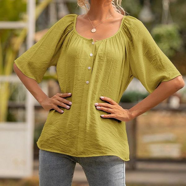 women's blouses & shirts fashion women clothes solid color loose shirt oversized casual short sleeve button v neck lady summer pullove, White
women's blouses & shirts fashion women clothes solid color loose shirt oversized casual short sleeve button v neck lady summer pullove, White