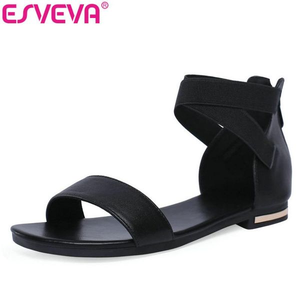 women sandals square heel pu leather cross strap elastic band zipper soft flat pointed toe black shoes size 34-43
women sandals square heel pu leather cross strap elastic band zipper soft flat pointed toe black shoes size 34-43