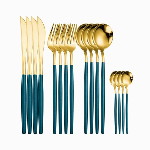 dinnerware sets 18/10 stainless steel cutlery set portable travel green gold 16pcs silverware knives forks spoons
dinnerware sets 18/10 stainless steel cutlery set portable travel green gold 16pcs silverware knives forks spoons