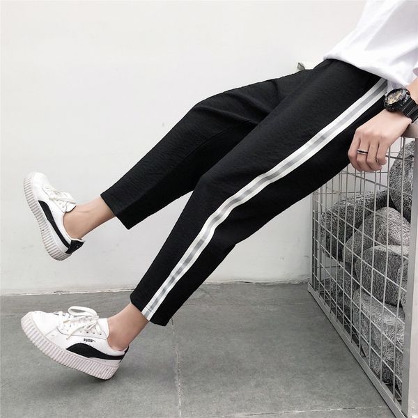 men's pants motion stripe printing cotton casual leisure trousers active elastic joggers sweatpants m-5xl rmjt, Black
men's pants motion stripe printing cotton casual leisure trousers active elastic joggers sweatpants m-5xl rmjt, Black