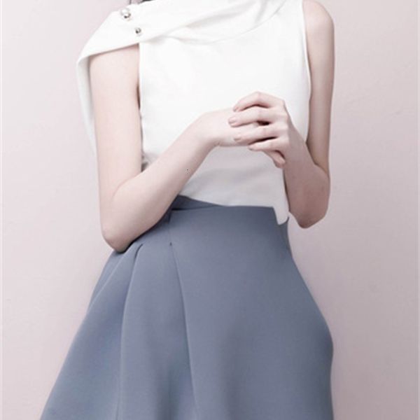 two piece dress summer temperament ol two-piece suit sets women irregular hem sleeveless white blouse + blue asymmetrical skirt 4o
two piece dress summer temperament ol two-piece suit sets women irregular hem sleeveless white blouse + blue asymmetrical skirt 4o