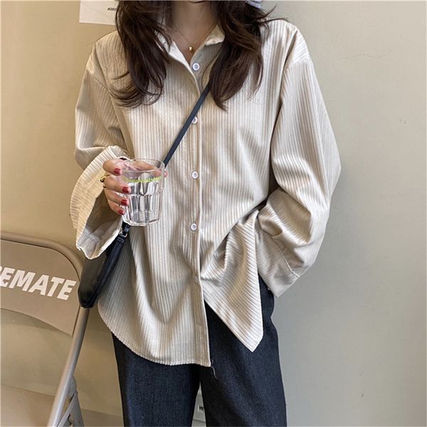 vintage women shirt blouses spring ol single breasted blouse female solid loose casual shirts blusas mujer 210421, White
vintage women shirt blouses spring ol single breasted blouse female solid loose casual shirts blusas mujer 210421, White