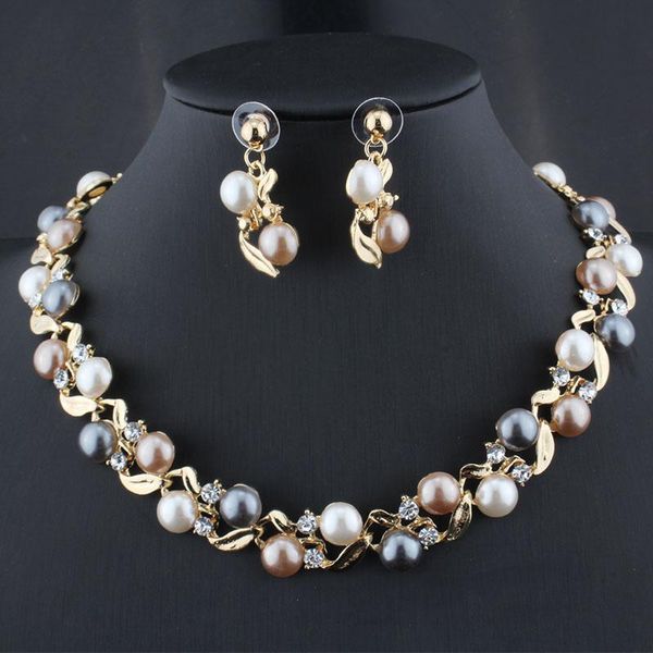 earrings & necklace classic women's wedding jewelry bracelet imitation pearl inlaid accessories, Silver
earrings & necklace classic women's wedding jewelry bracelet imitation pearl inlaid accessories, Silver