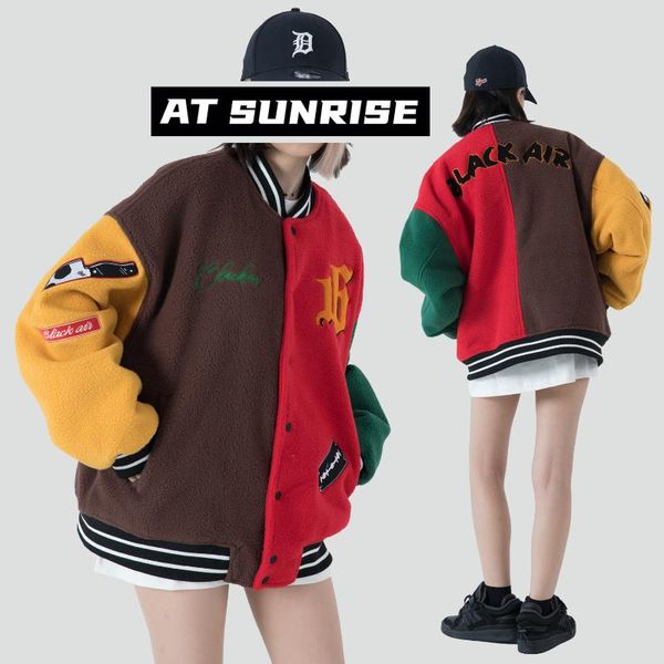 men's jackets women men casual color block patchwork bomber jacket streetwear embroidery letter coat 2021 autumn harajuku, Black;brown
men's jackets women men casual color block patchwork bomber jacket streetwear embroidery letter coat 2021 autumn harajuku, Black;brown