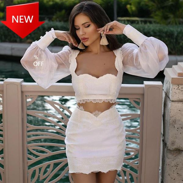 casual dresses women lace 2 piece bandage dress bodycon party two set outfits summer mesh long sleeve 2021, Black;gray
casual dresses women lace 2 piece bandage dress bodycon party two set outfits summer mesh long sleeve 2021, Black;gray