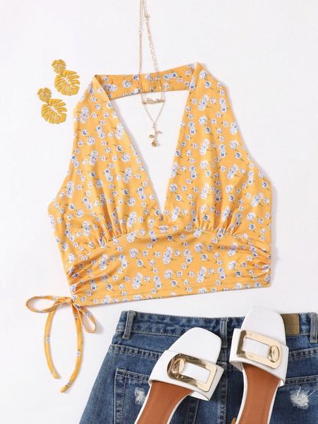 ditsy floral crop halter g77s#, White
ditsy floral crop halter g77s#, White