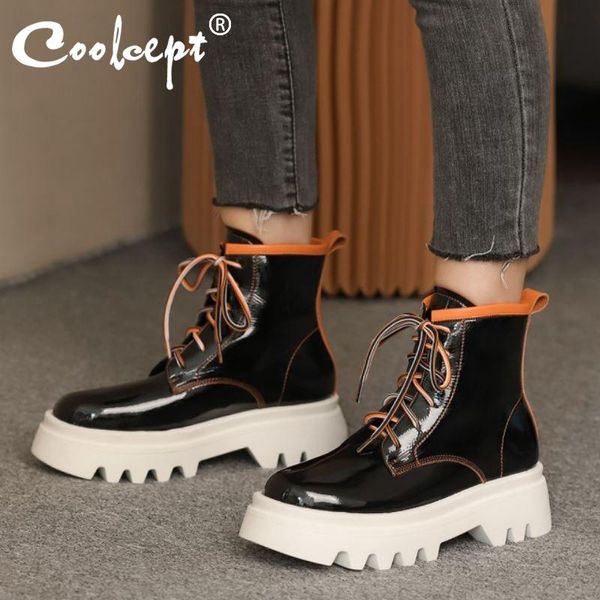 boots coolcept fashion women ankle real leather mixed cool short winter shoes party footwear size 34-39, Black
boots coolcept fashion women ankle real leather mixed cool short winter shoes party footwear size 34-39, Black