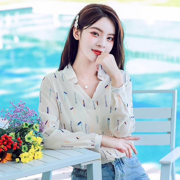 women's knits & tees autumn style v-neck very fairy western shirt long-sleeved design sense chiffon blouse women, White
women's knits & tees autumn style v-neck very fairy western shirt long-sleeved design sense chiffon blouse women, White