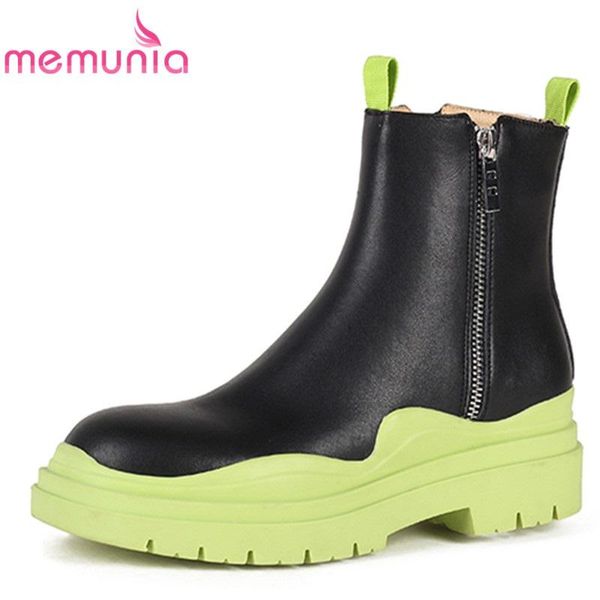 boots memunia cowhide shoes zipper flat with ankle platform hand made female winter simple ladies concise fashion, Black
boots memunia cowhide shoes zipper flat with ankle platform hand made female winter simple ladies concise fashion, Black