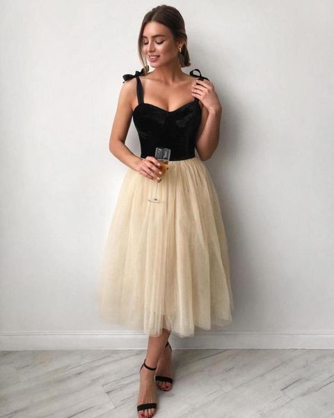 party dresses black velvet prom spaghetti sweetheart cocktail dress a line tulle tea length bride vestidos de novia homecoming, White;black
party dresses black velvet prom spaghetti sweetheart cocktail dress a line tulle tea length bride vestidos de novia homecoming, White;black