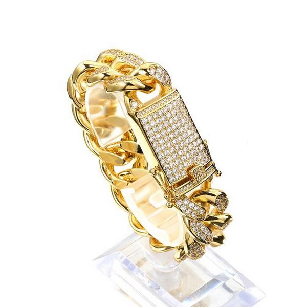 link, chain hip hop jewelry 20mm men chunky iced out zircon miami cuban link bracelet bling gold silver cz, Black
link, chain hip hop jewelry 20mm men chunky iced out zircon miami cuban link bracelet bling gold silver cz, Black
