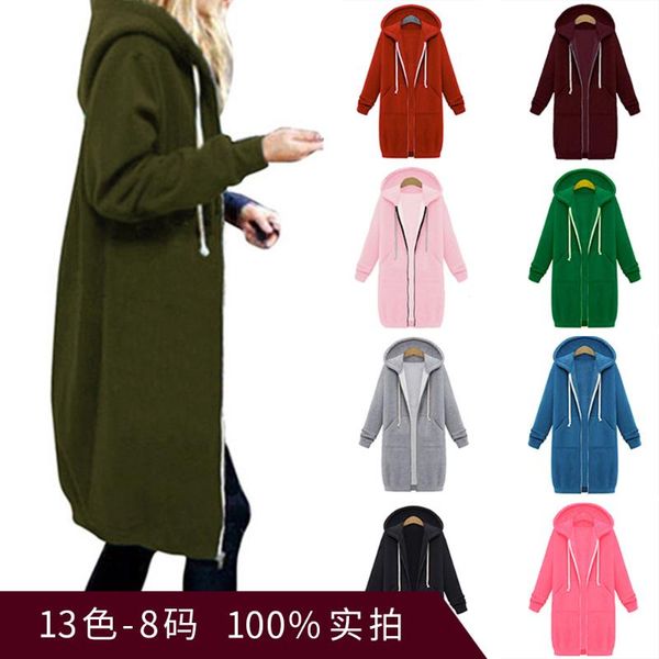 women's hoodies & sweatshirts europe and the united states plus velvet fashion sweater women autumn winter mid-length loose hooded jack, Black
women's hoodies & sweatshirts europe and the united states plus velvet fashion sweater women autumn winter mid-length loose hooded jack, Black