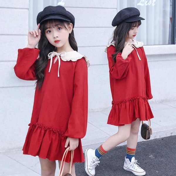 girl's dresses 2021 girls dress cotton spring autumn long sleeve fashion bottom ruffle teenage clothing 6 7 8 9 10 11y, Red;yellow
girl's dresses 2021 girls dress cotton spring autumn long sleeve fashion bottom ruffle teenage clothing 6 7 8 9 10 11y, Red;yellow