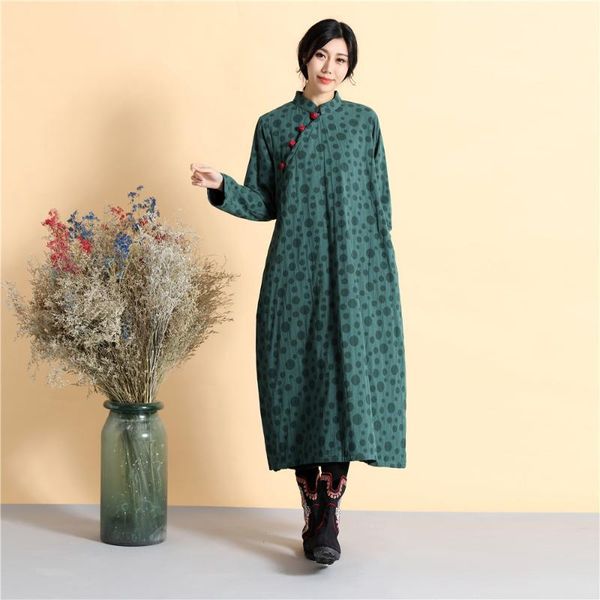casual dresses chinese style autumn and winter dress thickening keep warm cotton linen loose robes literature d672, Black;gray
casual dresses chinese style autumn and winter dress thickening keep warm cotton linen loose robes literature d672, Black;gray