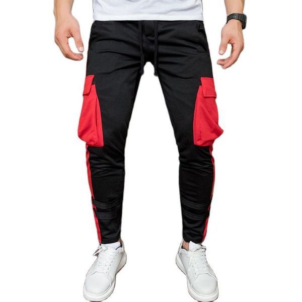 men's pants spring and autumn fashion side big pocket tethered hip hop joggers trouser leg webbing sports, Black
men's pants spring and autumn fashion side big pocket tethered hip hop joggers trouser leg webbing sports, Black