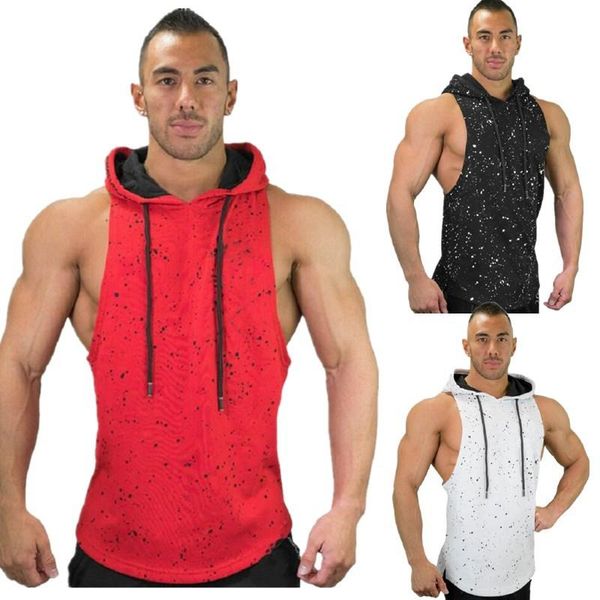 men' tank spring summer gym bodybuilding hooded vest sleeveless print male sportswear cotton casual breathable jogger men, White;black
men' tank spring summer gym bodybuilding hooded vest sleeveless print male sportswear cotton casual breathable jogger men, White;black