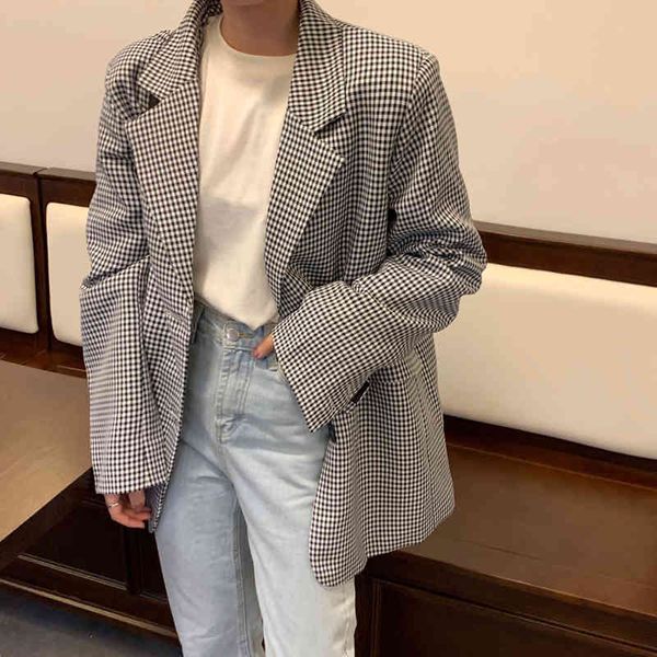 ol notched vintage plaid casual blazer jacket autumn winter formal women blazers suit coat female 210421, White;black
ol notched vintage plaid casual blazer jacket autumn winter formal women blazers suit coat female 210421, White;black