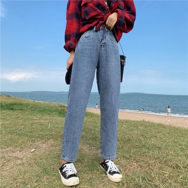 women's jeans s-xl autumn korean style high waist lady casual straight denim blue womens mom womans (z8723)
women's jeans s-xl autumn korean style high waist lady casual straight denim blue womens mom womans (z8723)