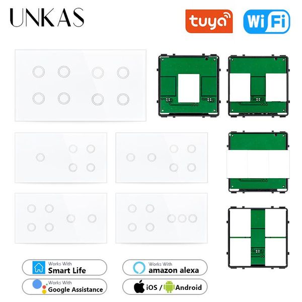 smart home control unkas modules diy combination 5 6 7 8 gang tuya wifi eu standard touch on / off switch white glass 157mm panel outle
smart home control unkas modules diy combination 5 6 7 8 gang tuya wifi eu standard touch on / off switch white glass 157mm panel outle