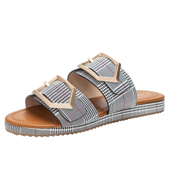 2021 european and american fashion belt buckle women's slippers by2020-3 16, Black
2021 european and american fashion belt buckle women's slippers by2020-3 16, Black