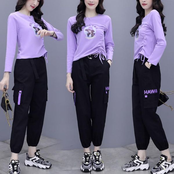 women's tracksuits casual fashion pants set spring two-piece suit ensemble femme deux pieces pastel costumes for women, Gray
women's tracksuits casual fashion pants set spring two-piece suit ensemble femme deux pieces pastel costumes for women, Gray