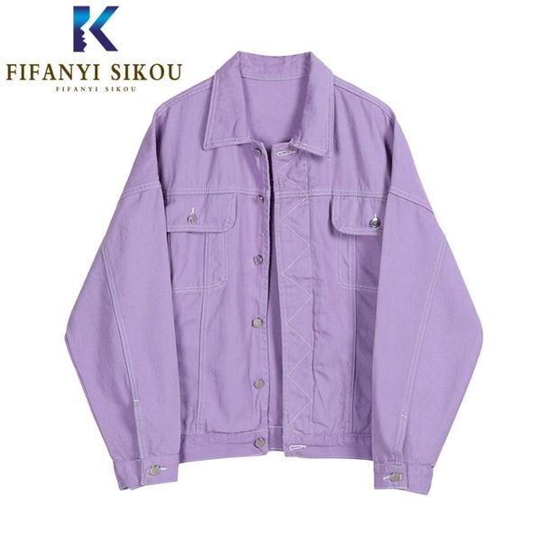 women's jackets denim jacket women 2021 fashion purple jeans pocket loose long sleeve casual coat harajuku, Black;brown
women's jackets denim jacket women 2021 fashion purple jeans pocket loose long sleeve casual coat harajuku, Black;brown
