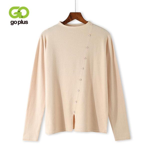 women's sweaters goplus style knitted sweater 2021 korean solid long sleeve o neck pullovers casual buttons autumn loose clothing, White;black
women's sweaters goplus style knitted sweater 2021 korean solid long sleeve o neck pullovers casual buttons autumn loose clothing, White;black