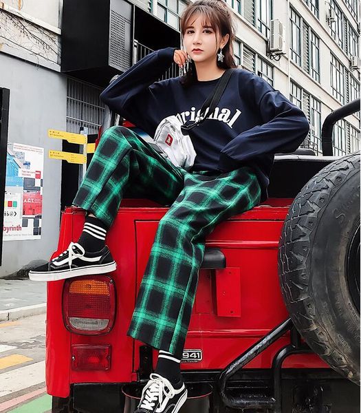 women's pants & capris lattice nine female autumn loose harajuku retro high waist wide leg, Black;white
women's pants & capris lattice nine female autumn loose harajuku retro high waist wide leg, Black;white