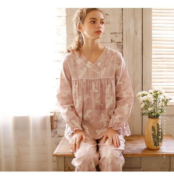women's sleepwear xifer pure cotton pajamas women spring and autumn gauze long-sleeved trousers suit ladies home service xl, Black;red
women's sleepwear xifer pure cotton pajamas women spring and autumn gauze long-sleeved trousers suit ladies home service xl, Black;red