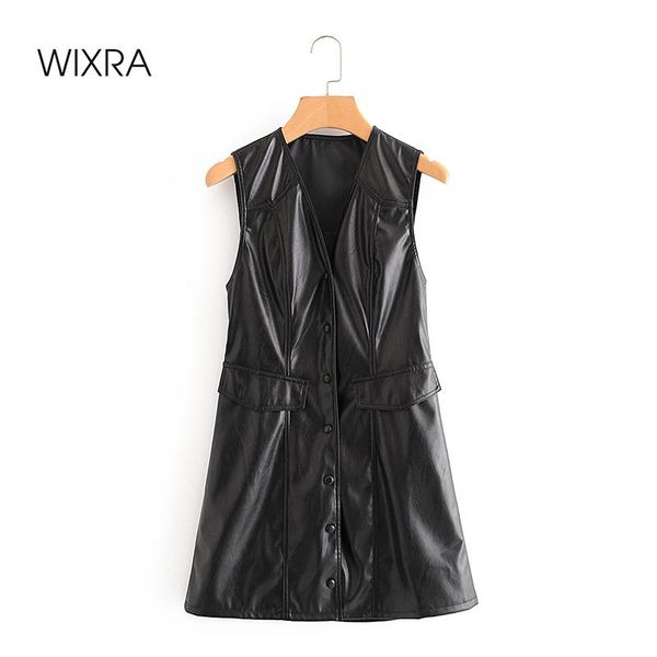women's leather & faux wixra vest jackets single button pu coat v neck sleeveless jacket high street autumn spring, Black
women's leather & faux wixra vest jackets single button pu coat v neck sleeveless jacket high street autumn spring, Black