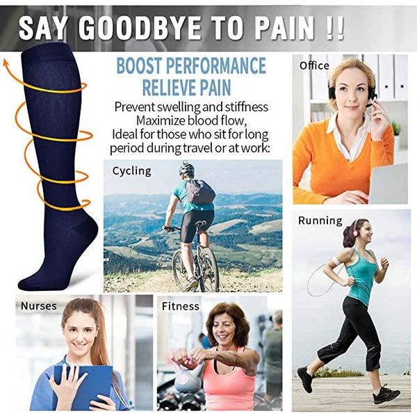 sports socks running compression women men marathons circulation athletic edema varicose veins travel knee high stockings, Black
sports socks running compression women men marathons circulation athletic edema varicose veins travel knee high stockings, Black