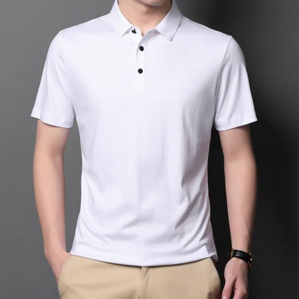 men's polos summer double mercerized cotton short sleeve t-shirt large lapel middle aged ice silk casual shirtpimq, White;black
men's polos summer double mercerized cotton short sleeve t-shirt large lapel middle aged ice silk casual shirtpimq, White;black