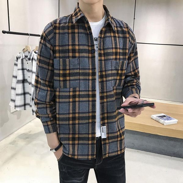 men's casual shirts men fashion brand shirt spring autumn harajuku style wild plaid coat long sleeve male, White;black
men's casual shirts men fashion brand shirt spring autumn harajuku style wild plaid coat long sleeve male, White;black