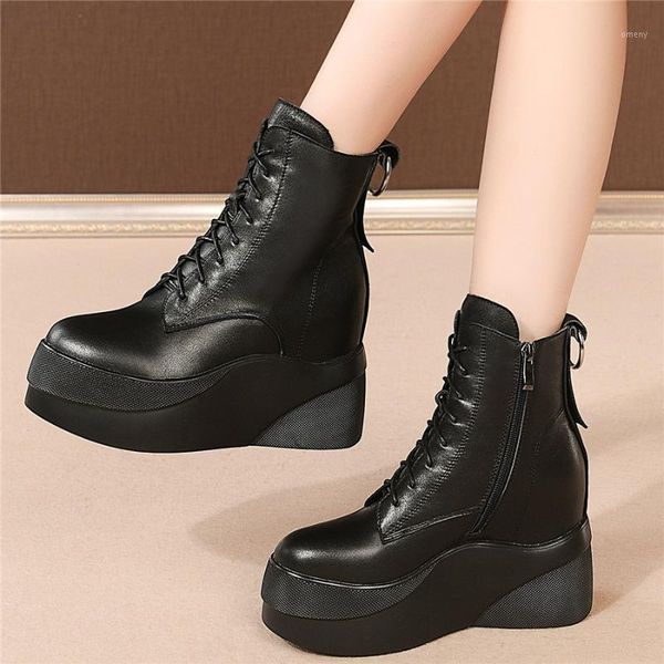 boots casual shoes women cow leather platform wedges high heel ankle female lace up round toe fashion sneakers trainers1, Black
boots casual shoes women cow leather platform wedges high heel ankle female lace up round toe fashion sneakers trainers1, Black