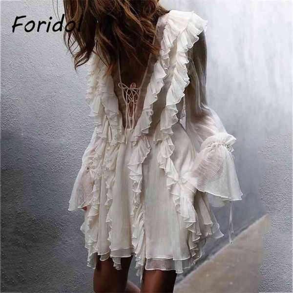 lace up ruffle chiffon dress women spring beach mesh short summer boho fashion long sleeve 210427, Black;gray
lace up ruffle chiffon dress women spring beach mesh short summer boho fashion long sleeve 210427, Black;gray