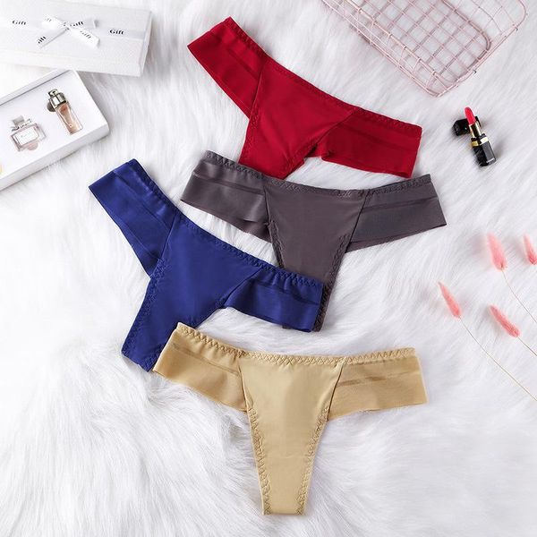 women's panties european style plus size ice silk women seamless thongs low waist female's t-pants lace trim lady g-string, Black;pink 
women's panties european style plus size ice silk women seamless thongs low waist female's t-pants lace trim lady g-string, Black;pink